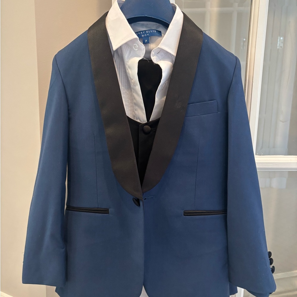 Boy’s Blue tuxedo Blazer with Black Lapel
